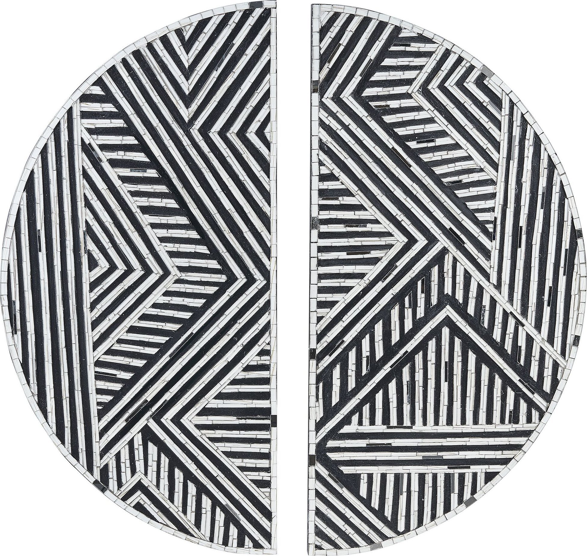 Beliani Szklana dekoracja ścienna czarno-biała MANDAU