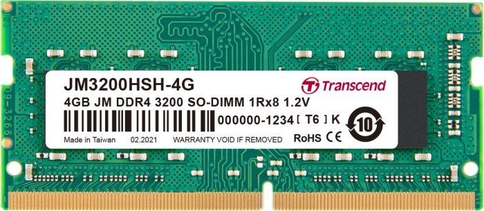 Pamięć do laptopa Transcend Transcend JetRam JM3200HSH-4G moduł pamięci 4 GB 1 x 4 GB DDR4 3200 Mhz
