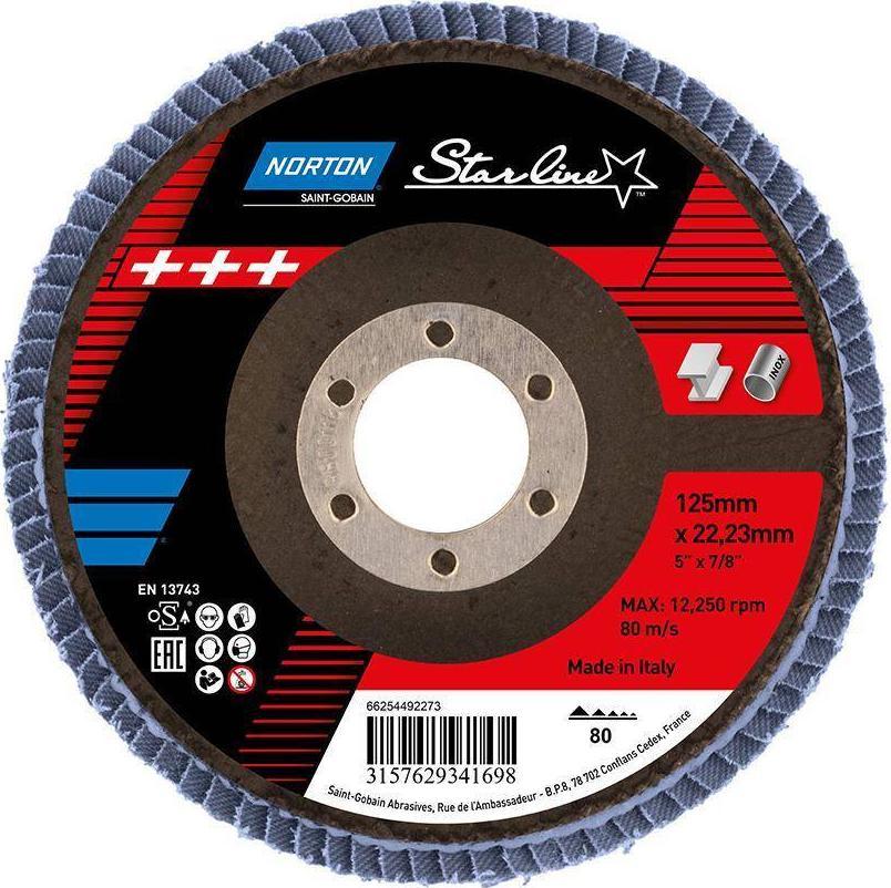 Norton Clipper Tarcza lamelkowa FLD FDTF 125x22 R82B NOR P80 STARL EU