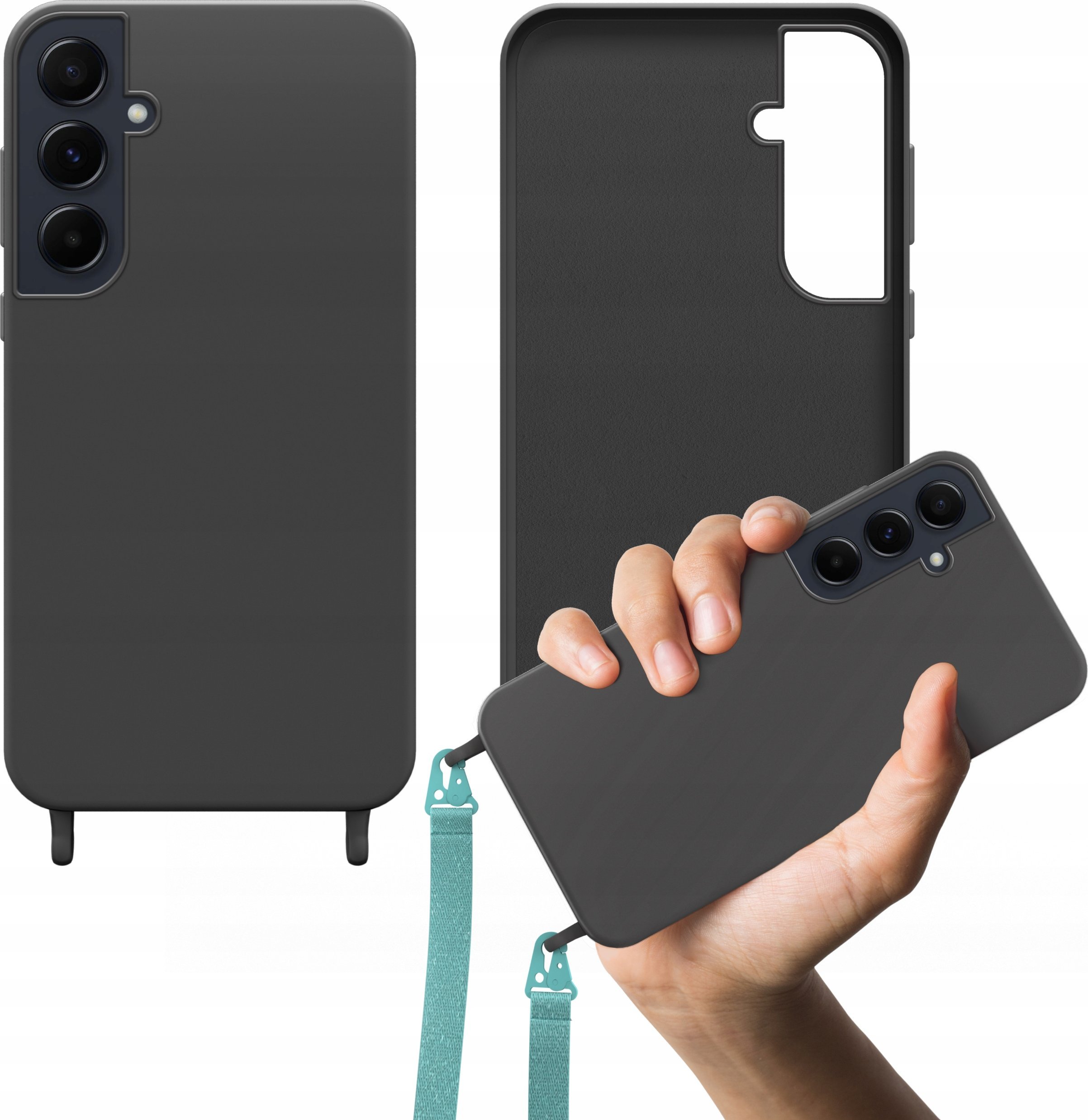 Hello Case Etui Switch do Samsung Galaxy A15 4G / A15 5G do Smyczki Silikonowe Czarne