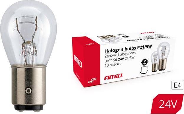 AMiO Żarówki halogenowe P21/5W BAY15D 24V 21W/5W 10szt. (E4)