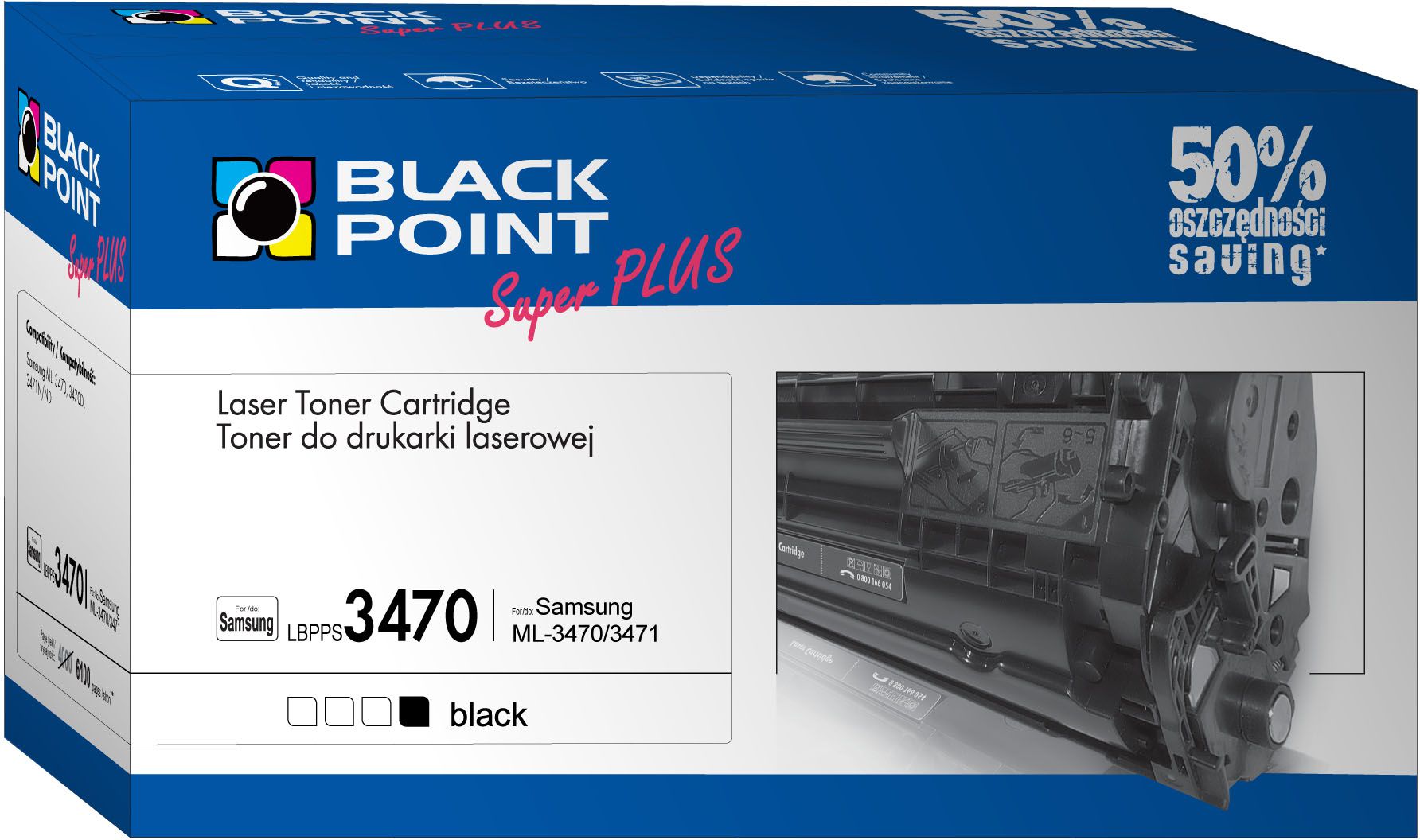 Toner Black Point LBPPS3470 Black Zamiennik ML-D3470A (LBPPS3470)
