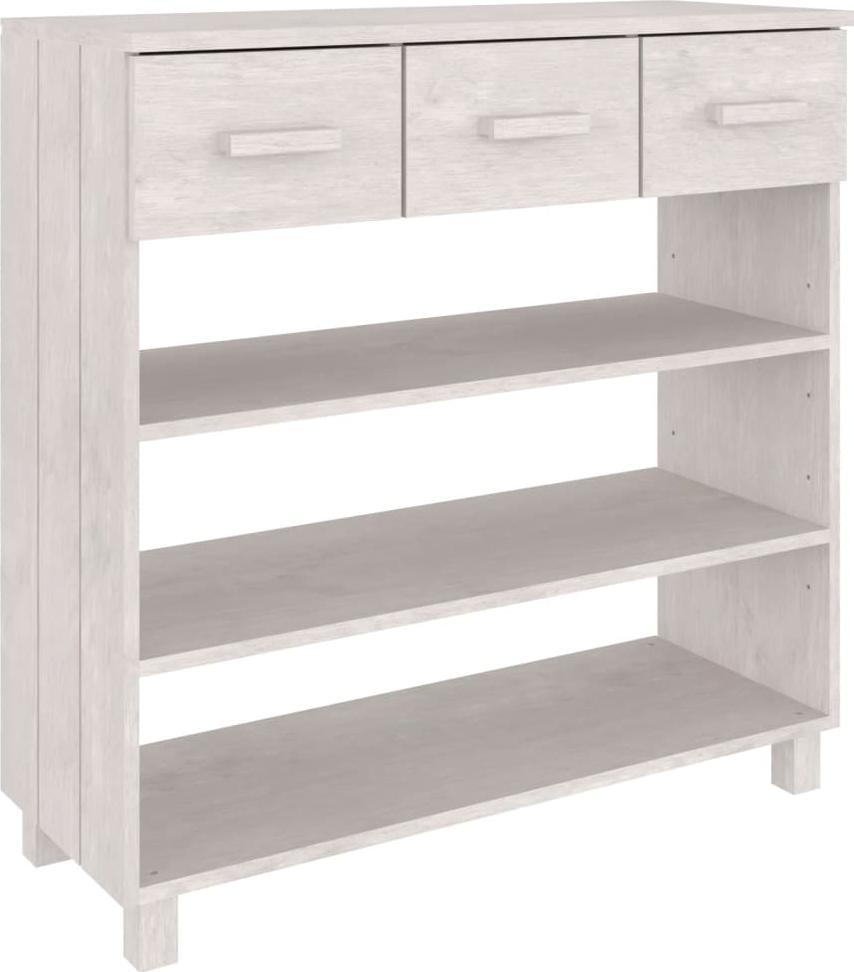 vidaXL vidaXL Stolik konsolowy, biały, 90x35x90 cm, lite drewno sosnowe