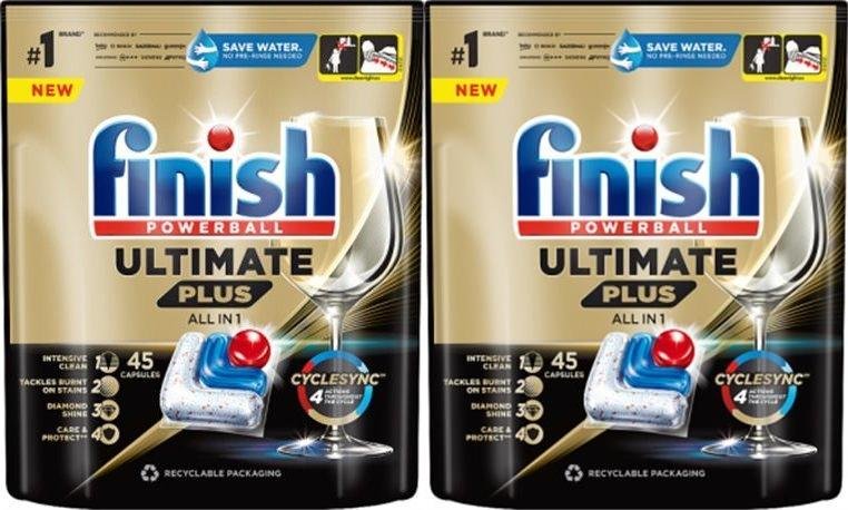 Finish Ultimate Plus Fresh Kapsułki do mycia naczyń w zmywarce 549 g 90 szt.