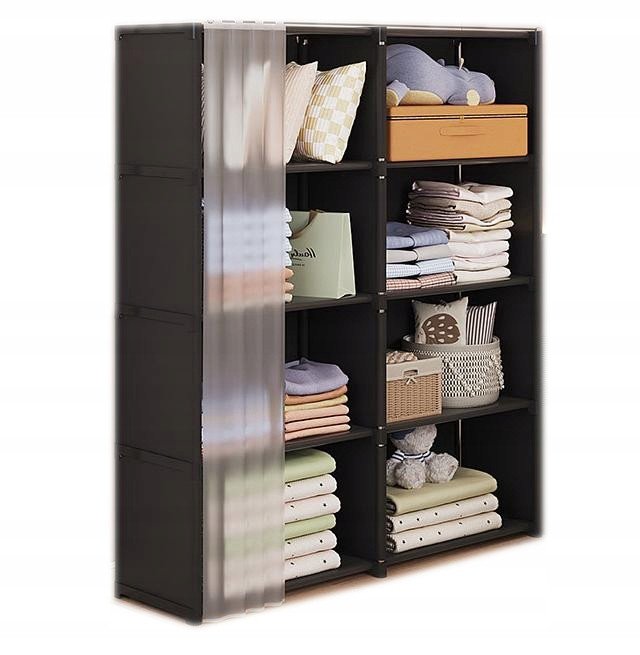 SZAFA Modułowa SKŁADANA Wieszak GARDEROBA na UBRANIA Metalowa 125x28x80cm