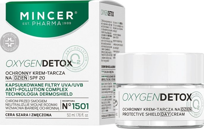 Mincer Pharma Oxygen Detox Ochronny krem-tarcza na dzień z SPF20 nr 1501 50ml