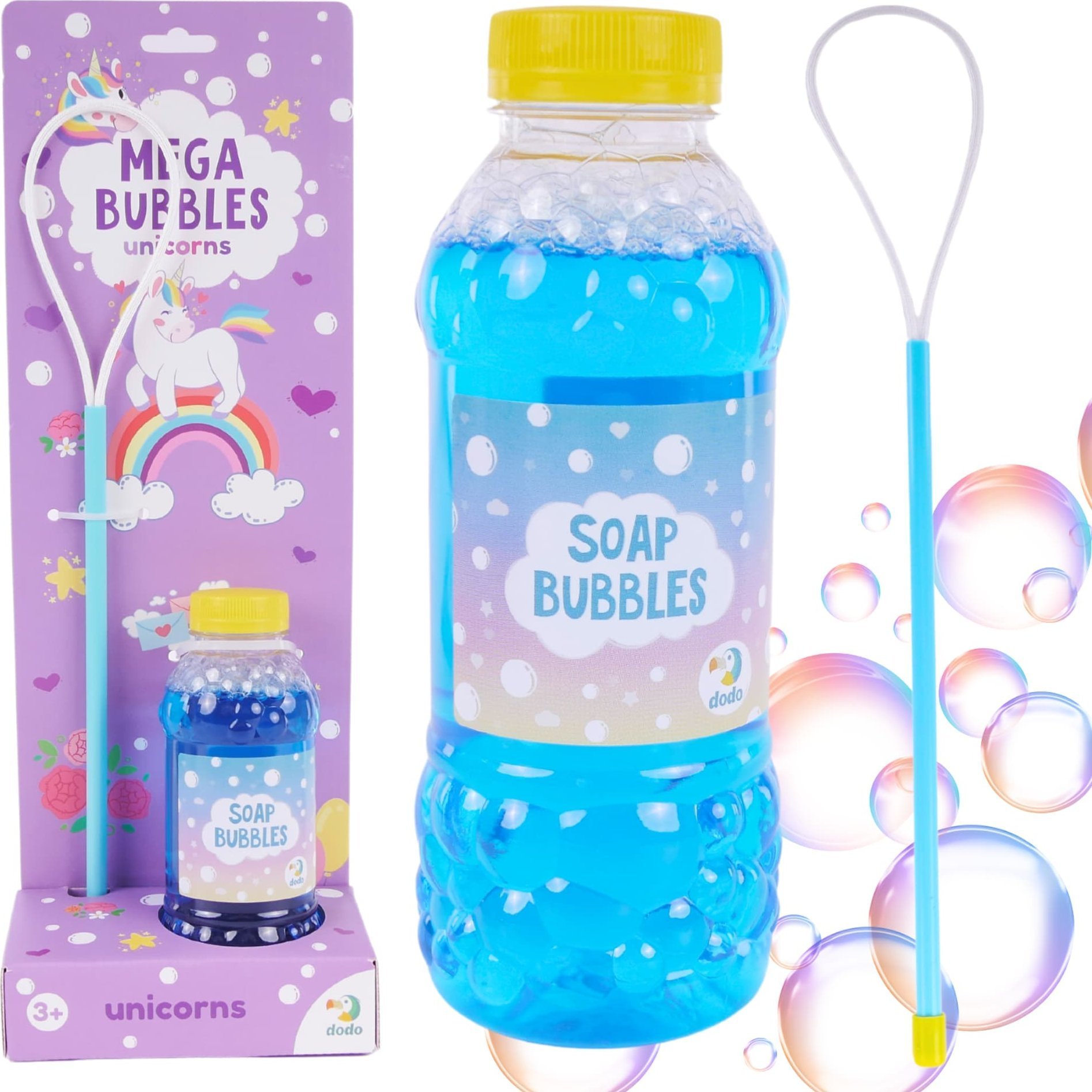 Dodo Bańki Mydlane Mega Jednorożce Płyn Do Baniek Mydlanych Zestaw Obręcz Kijek