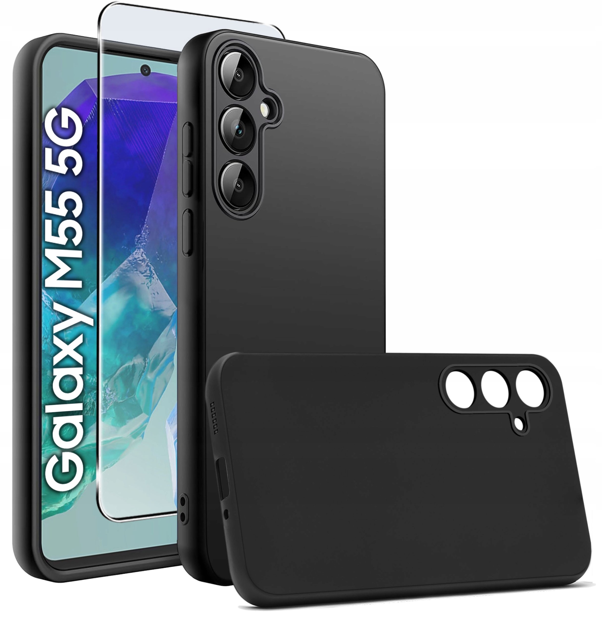 Etui do Samsung Galaxy M55 5G CASE SOFT MATT PLECKI MATOWE + SZKŁO