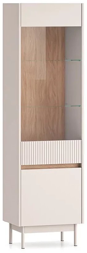 Witryna wysoka DUMI 02 2D kaszmirowa/dąb cremona ML MEBLE