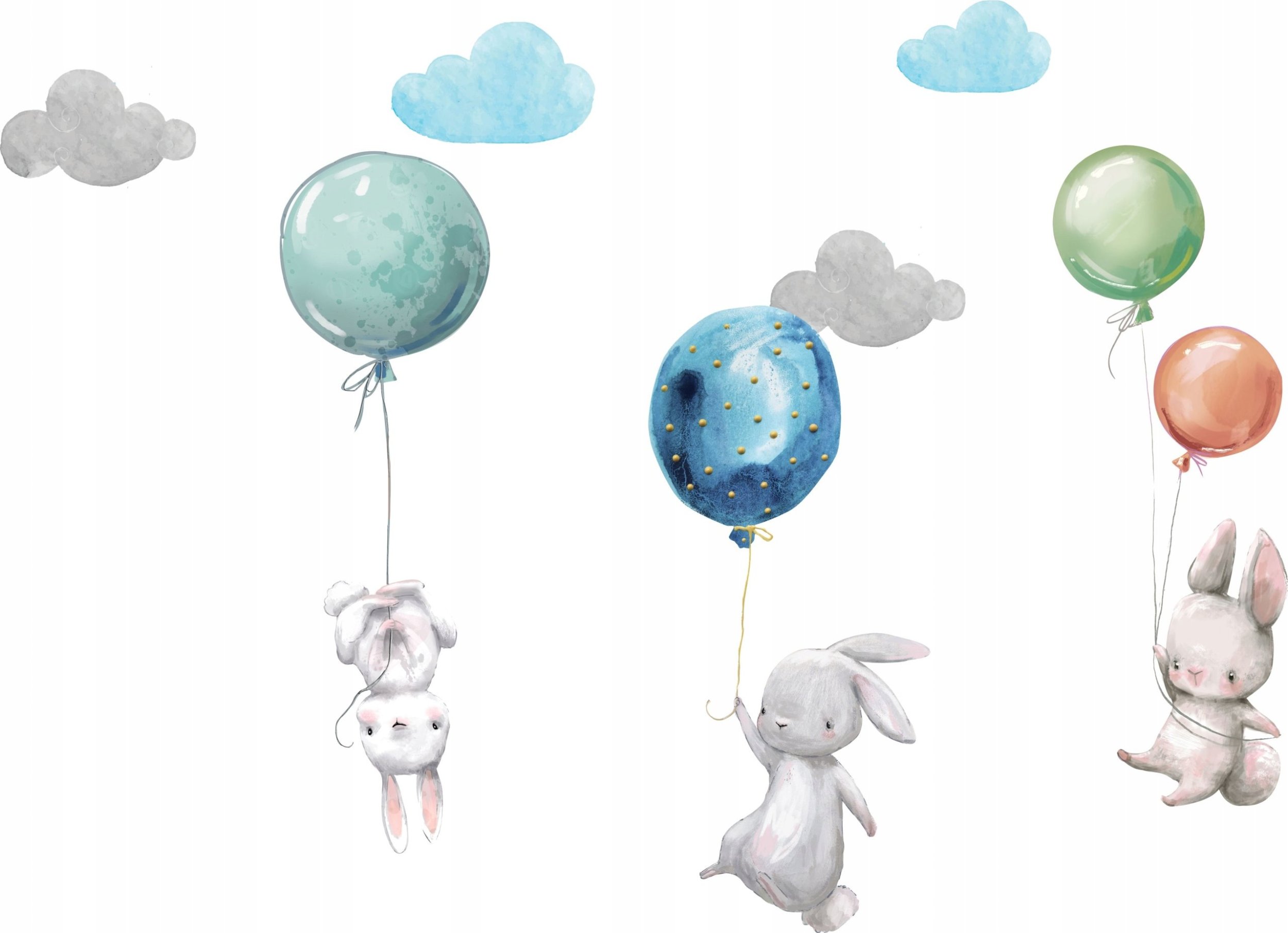 naSciane Naklejki króliki króliczki balony dla dzieci XL