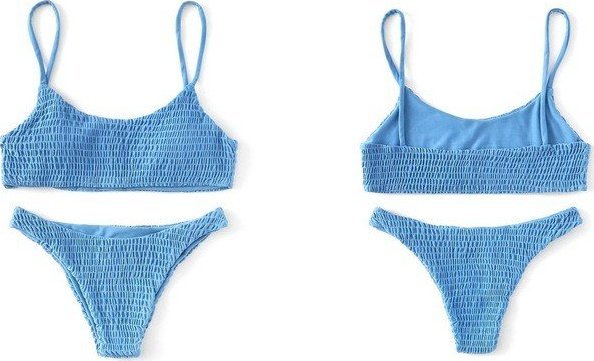 Pan i Pani Gadżet Strój kąpielowy marszczony NIEBIESKI L