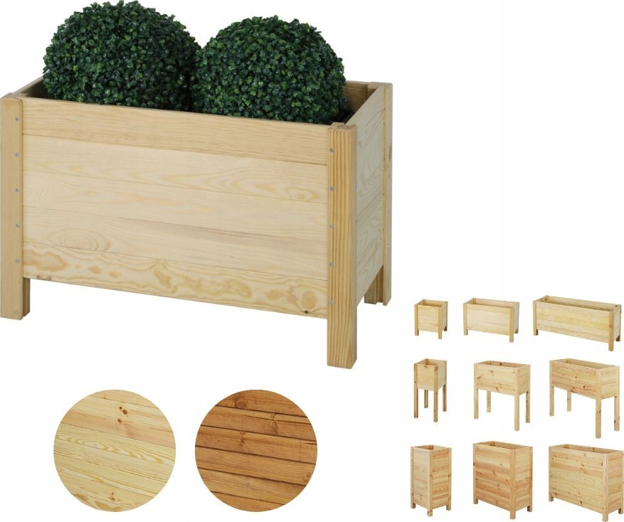 Wamar-Sosenka DREWNIANA DONICA SKRZYNIA BALKONOWA ERDES-4-2 NATURALNY DREWNO SOSNOWE