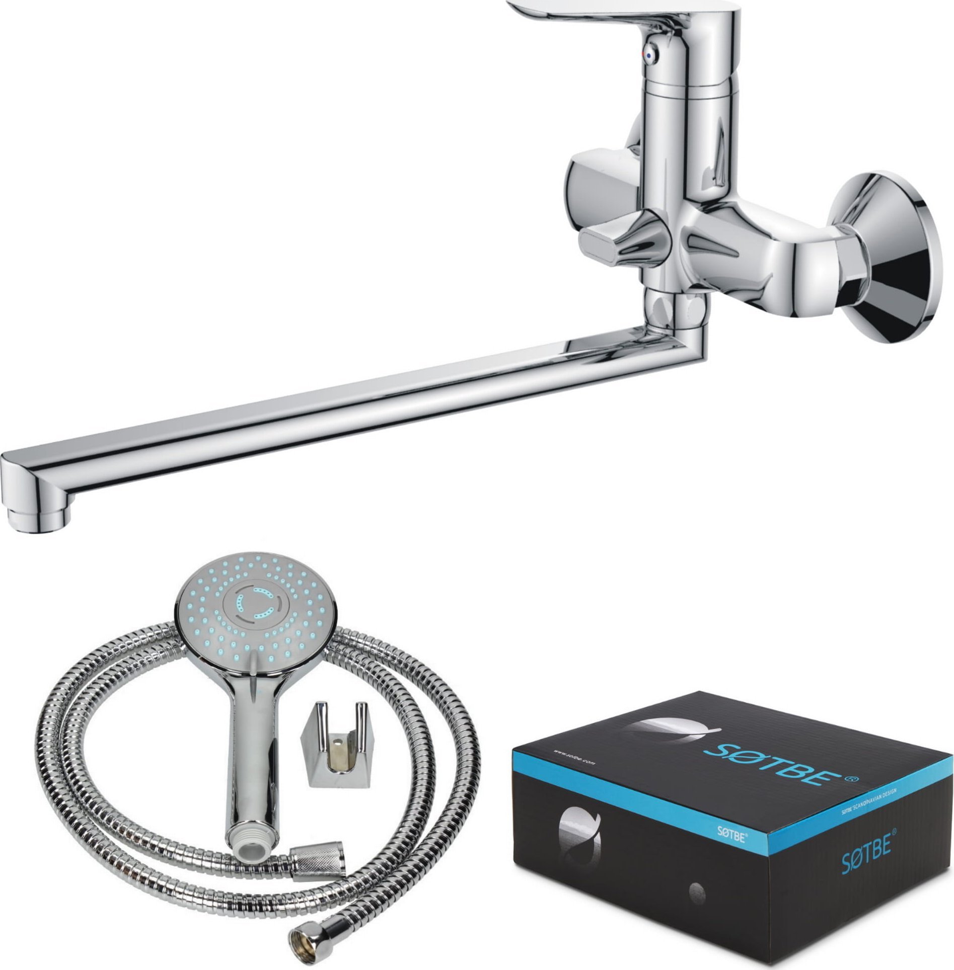 Bateria wannowa Sotbe Inari ścienne chrom (INA-BWR-50228788)