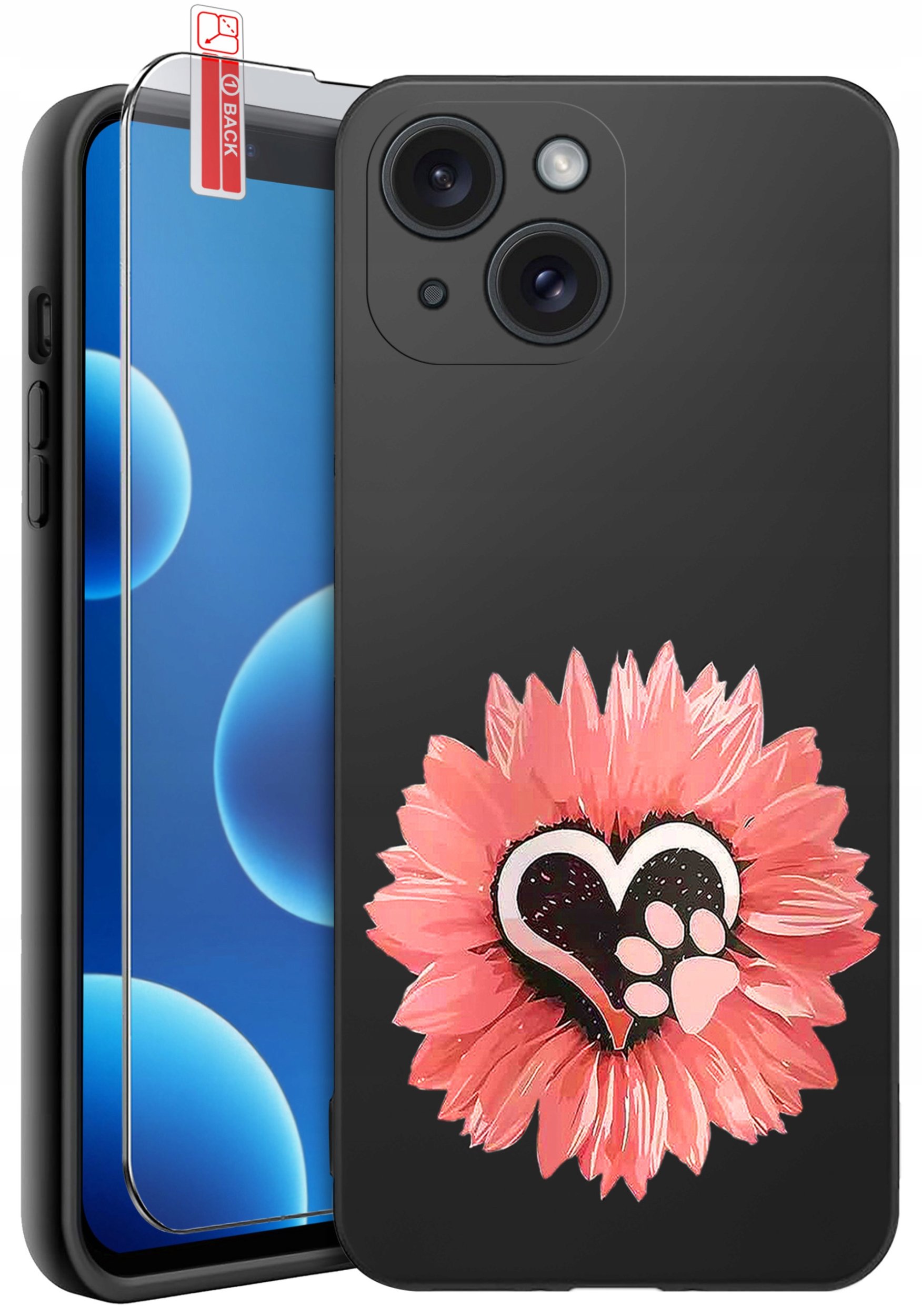 ETUI do iPhone 13 | 14 | WZORY | SILIKONOWE MATT CASE + SZKŁO 9H