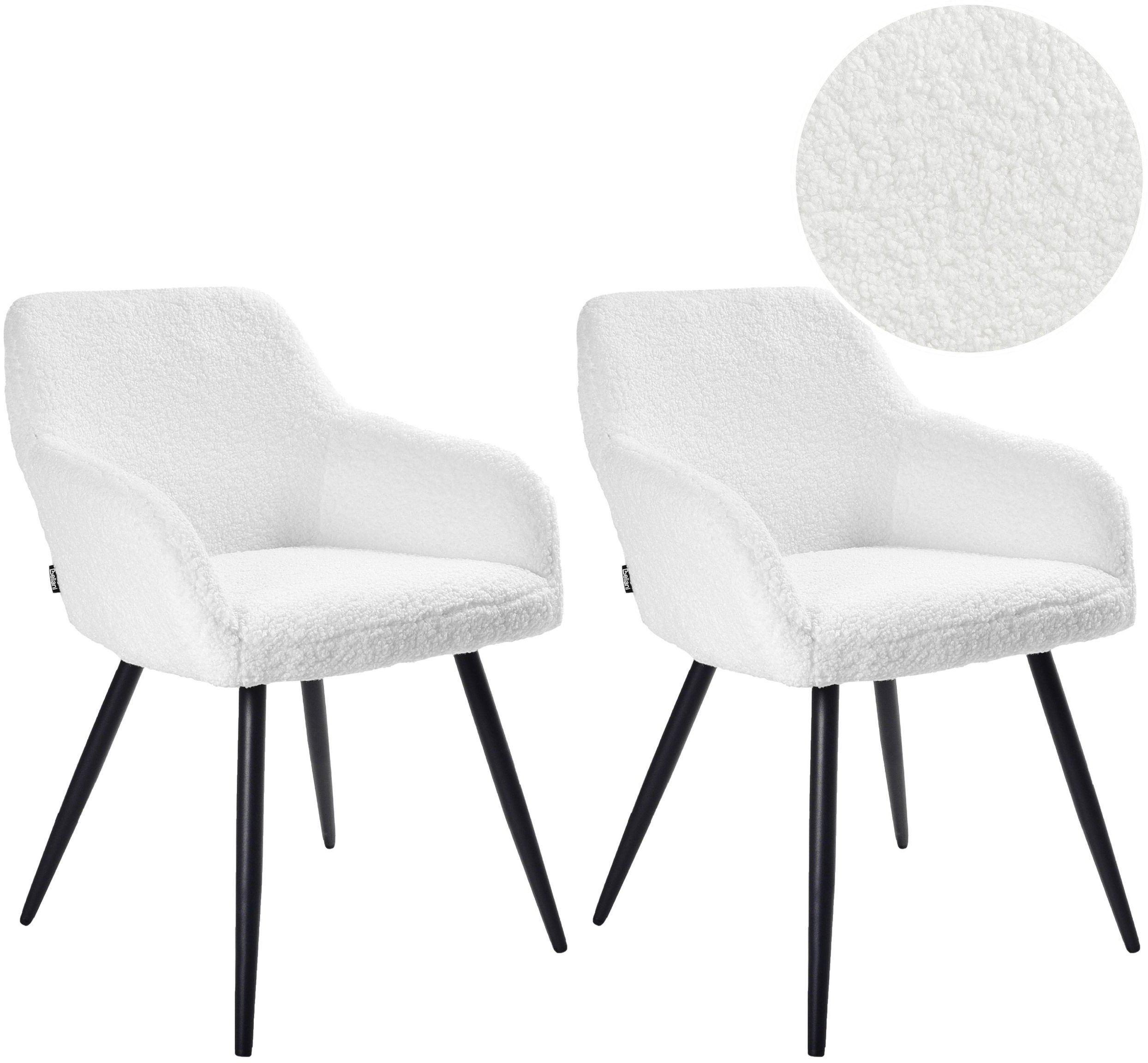 Zestaw 2 krzeseł do jadalni CASMALIA Boucle Złamana biel