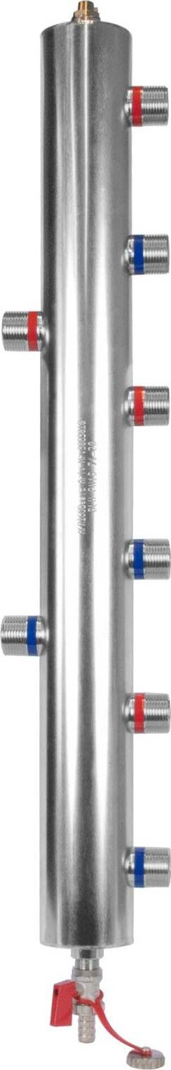 Afriso Rozdzielacz ze sprzęgłem hydraulicznym BLH 890 8x G1", 2x GW G1/2", odpowietrznik ręczny, zawór spustowy AFRISO 9089010