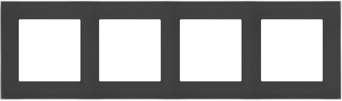 Kontakt-Simon Simon 55 Ramka 4-krotna Nature Szkło zamrożone czarne TRN4/179