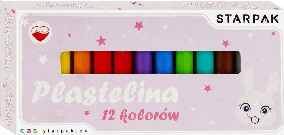 Starpak PLASTELINA 12KOL RABBIT STK PUD 1/40