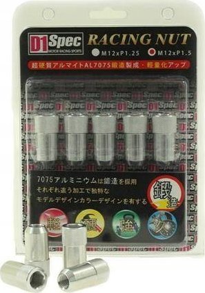 D1Spec Kute nakrętki HEX Alu 1,5 Srebrne