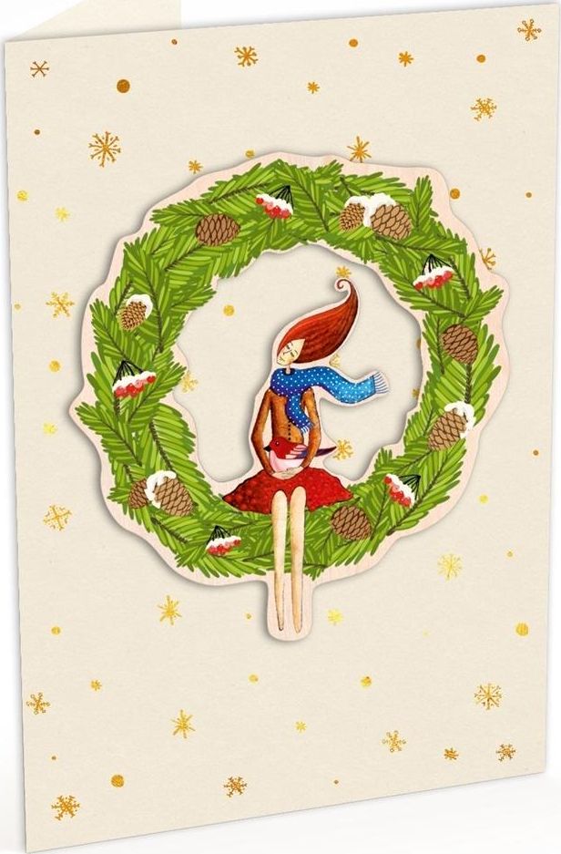 Cozywood Karnet C6 naklejany + kop. Święta Wieniec