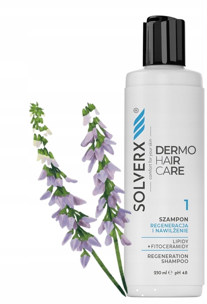 SOLVERX Dermo Hair Szampon do włosów Regeneracja i nawilżenie 250 ml