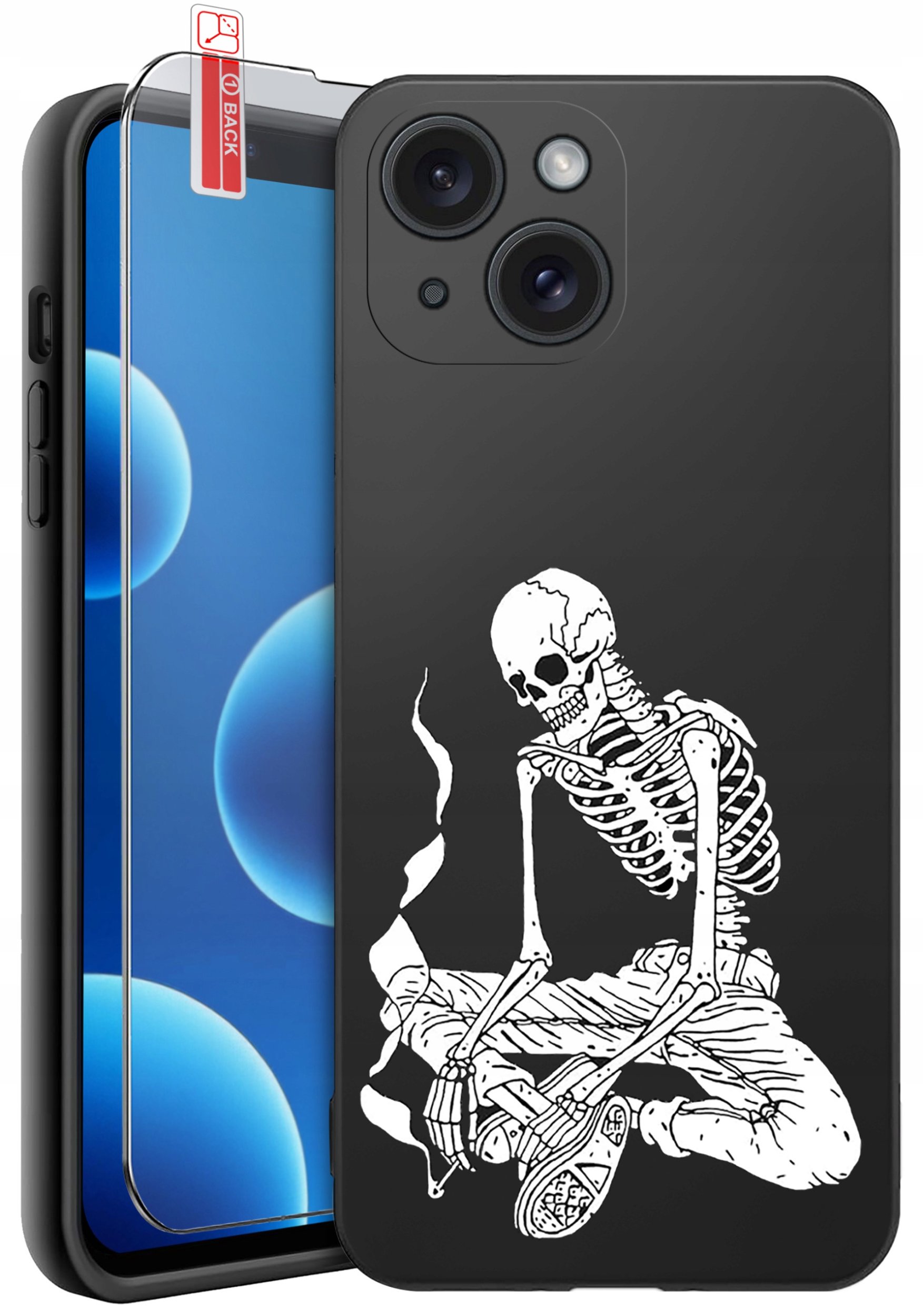 ETUI do iPhone 13 | 14 | WZORY | SILIKONOWE MATT CASE + SZKŁO 9H