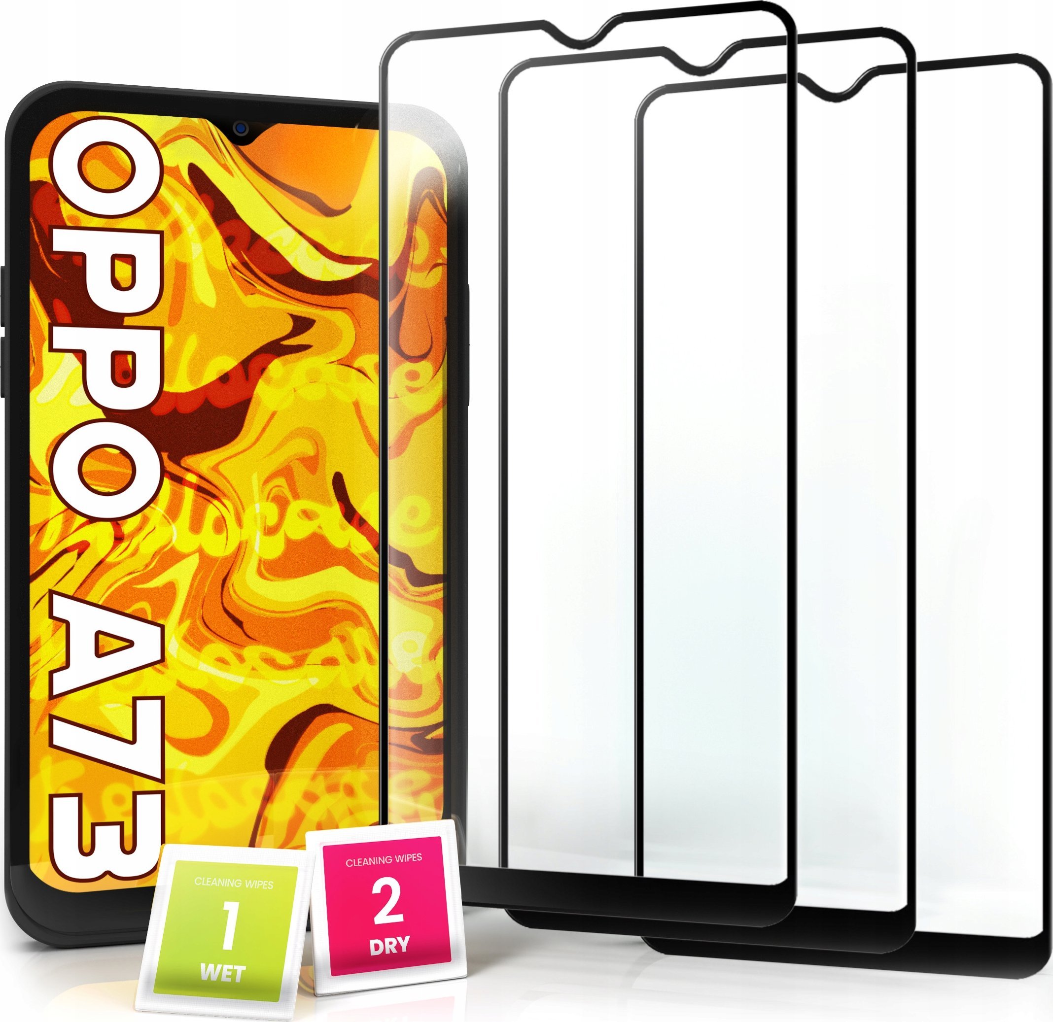 Hello Case 3-pak SZKŁO HARTOWANE DO Oppo A73 na cały ekran 9H ochronne 5D