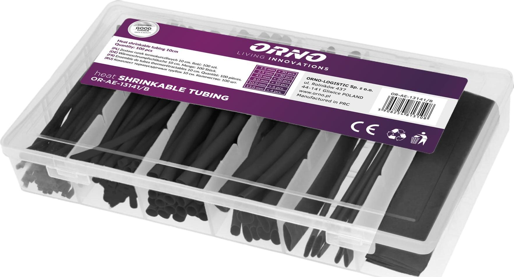 Orno ORNO ZESTAW RUREK TERMOKURCZLIWYCH CZARNE OR-AE-13141/B