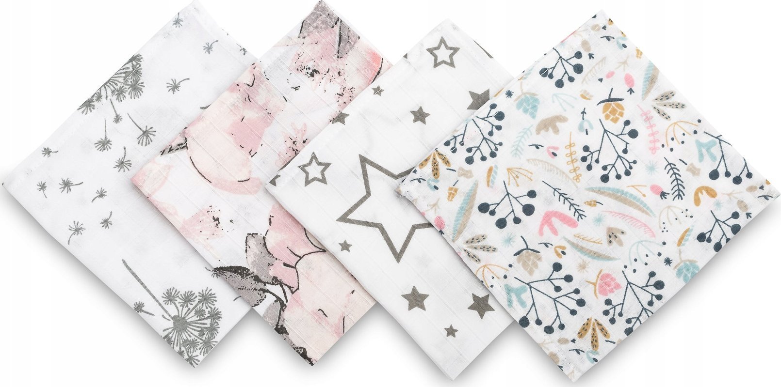 Sensillo PIELUSZKA ULEWAJKA MUŚLINA RÓŻOWY OP.4 SZT. 35X35 CM