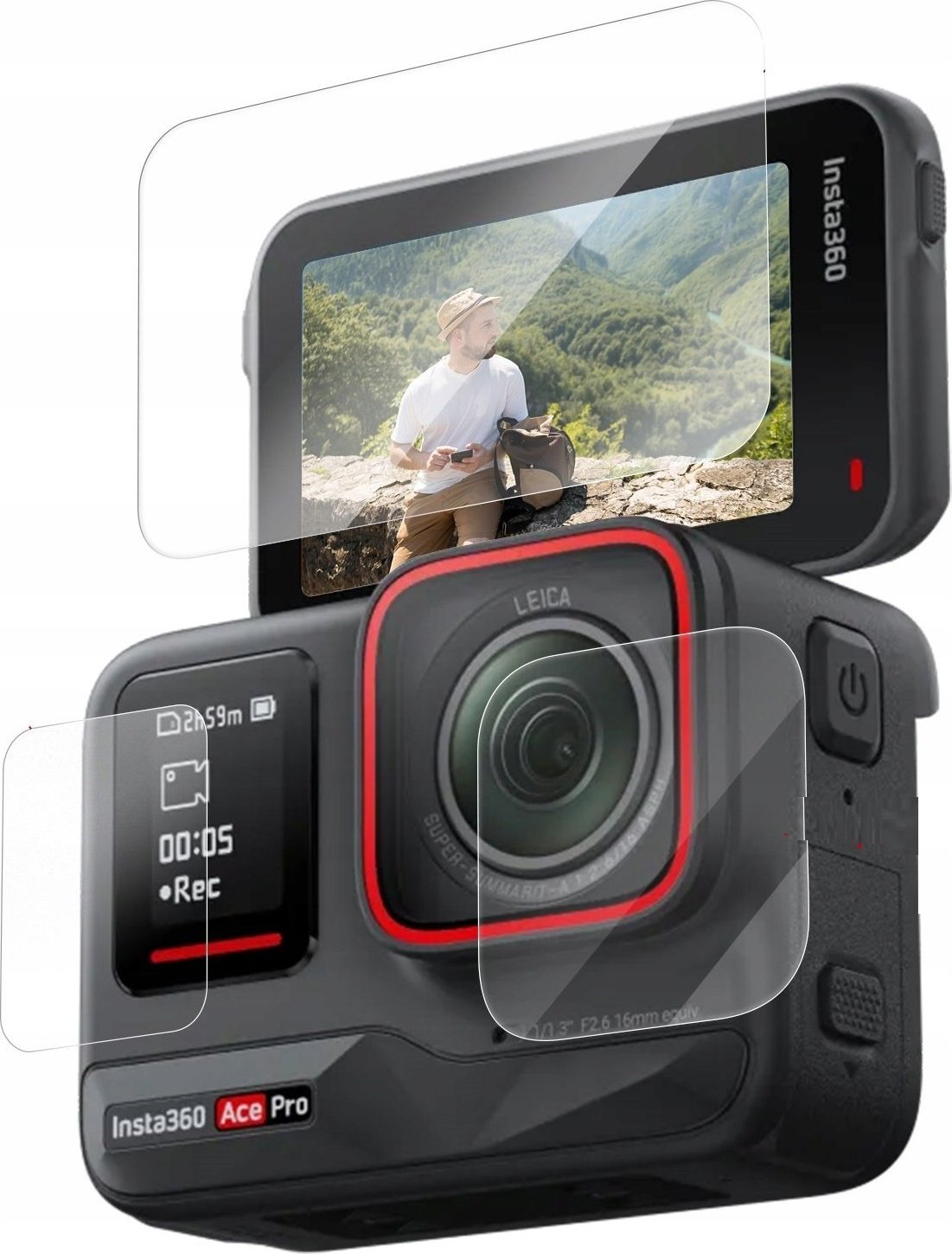 Osłona na obiektyw Telesin Zestaw Osłon Osłona Szkło Na Obiektyw + 2x Ekran Lcd Do Kamery Insta360 Ace / S6-flm-03-tis