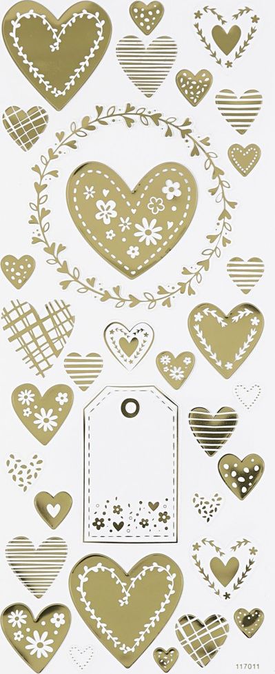 Creative Company Naklejki metaliczne Złote Serca