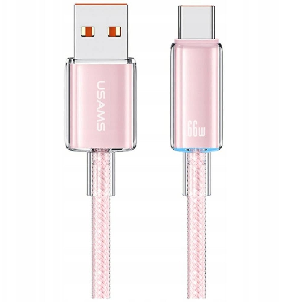 Kabel USB Usams USB-A - USB-C 1.2 m Różowy