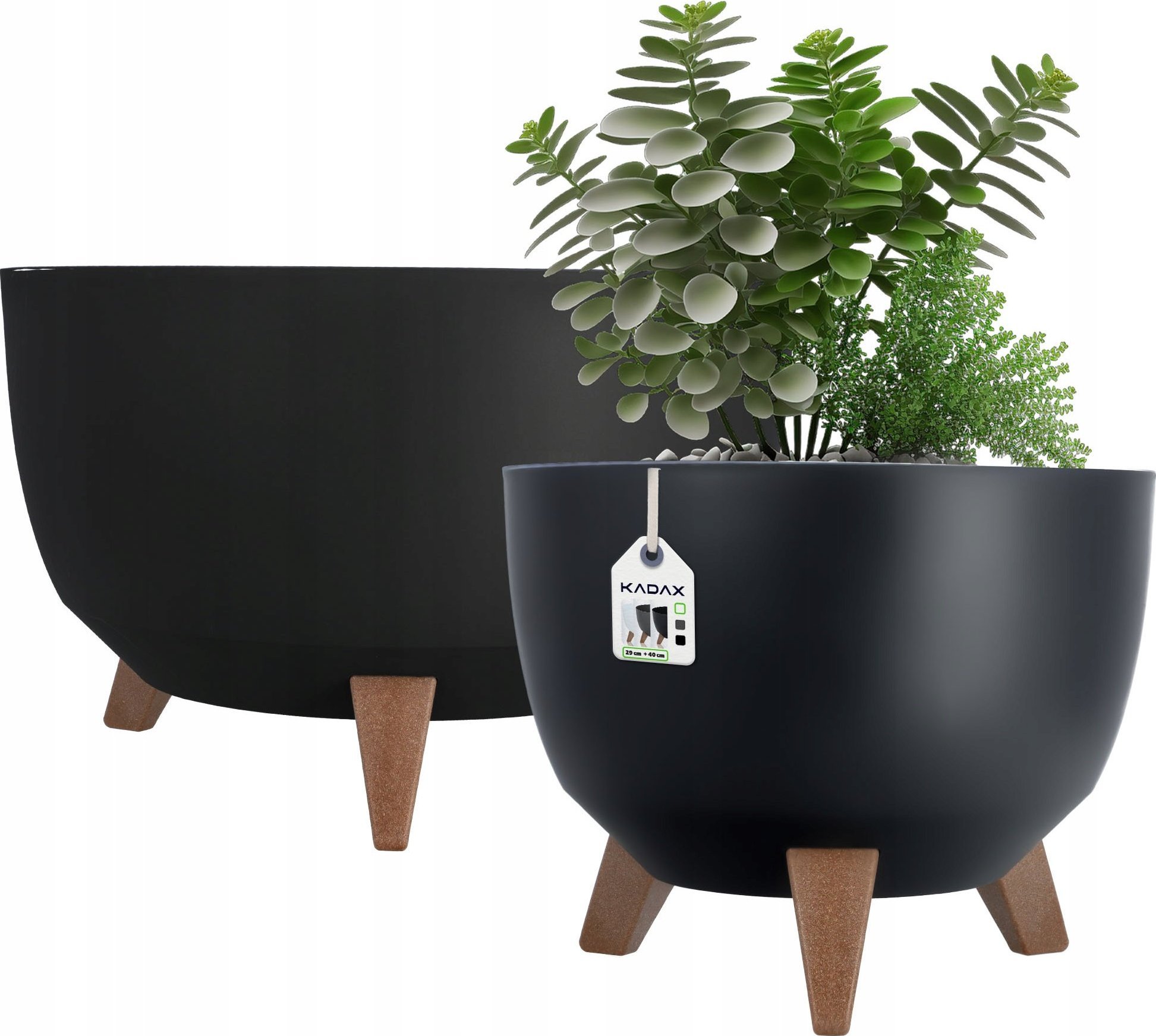Kadax KADAX Doniczka Na Nóżkach Wkład 29+40cm Czarna