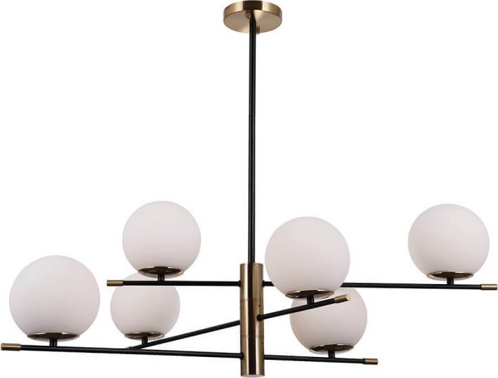 Lampa wisząca Italux Wisząca lampa jadalniana Stelia nad stół mosiądz czarna