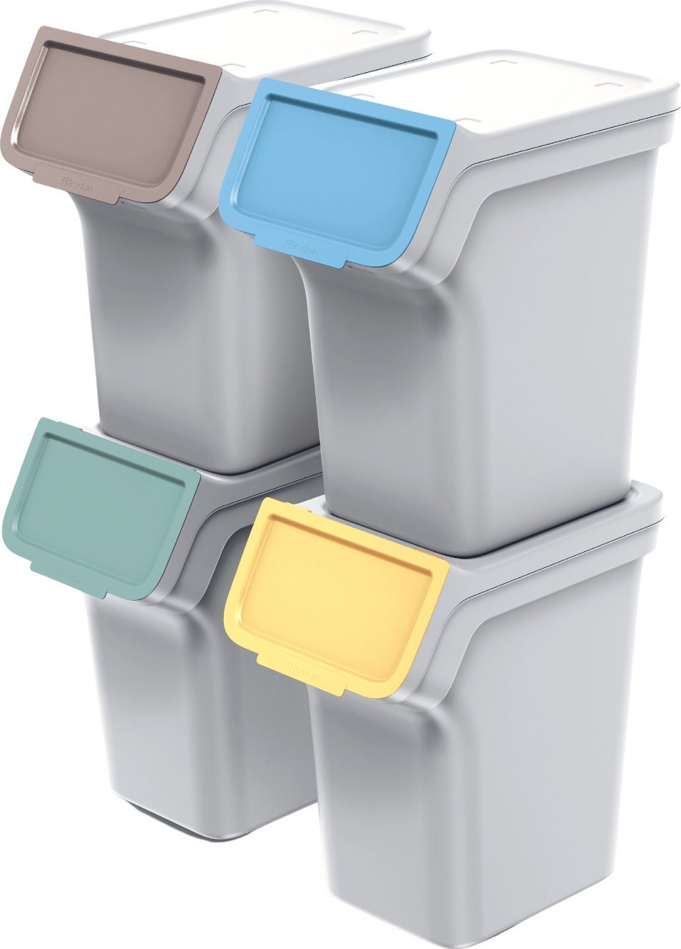 Kosz na śmieci Prosperplast Kosze na śmieci STACKBOX Q SET - popielaty 20l. Keden