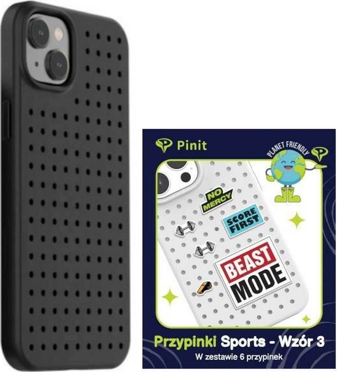 Pinit Zestaw Etui Pinit Dynamic + Sports Pin iPhone 14 6.1" czarny/black wzór 3