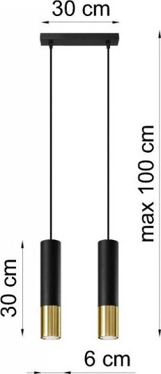 Lampa wisząca Sollux Lampa wisząca LOOPEZ 2 czarny/złoty