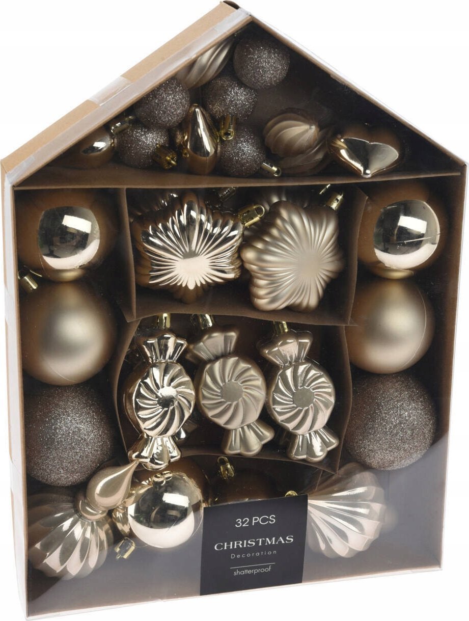 Home Styling Collection Zestaw bombek w różnych kształtach, 32 szt.