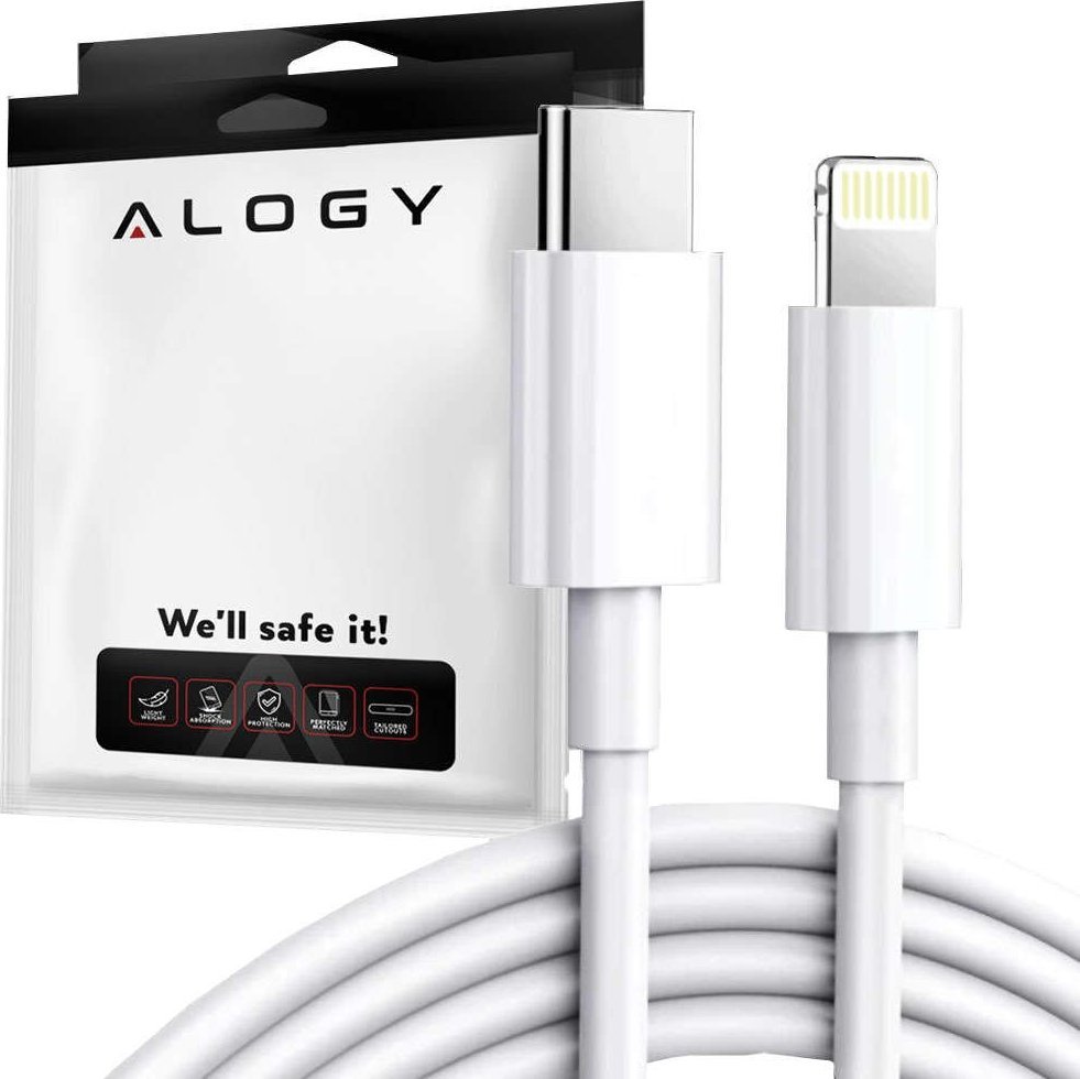 Kabel USB Alogy USB-C - Lightning 1 m Biały