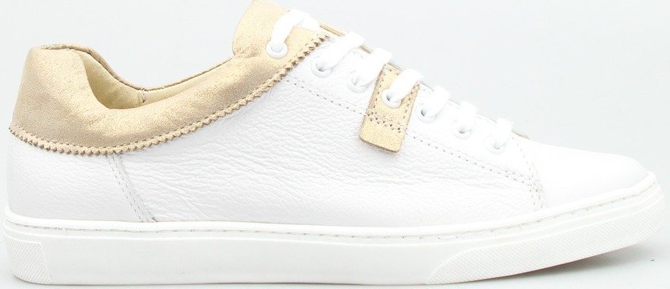 Clasicco Tenisówki skórzane z mieniącymi się wstawkami białe złote Classico-39