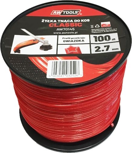 AWTools Żyłka tnąca Classic 2,7mm 100m kwadrat (AW70142)