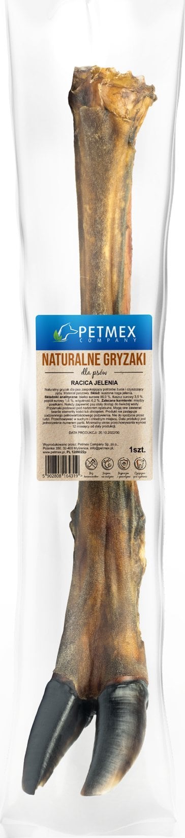 Petmex PETMEX Racica jelenia gryzak naturalny 1szt.