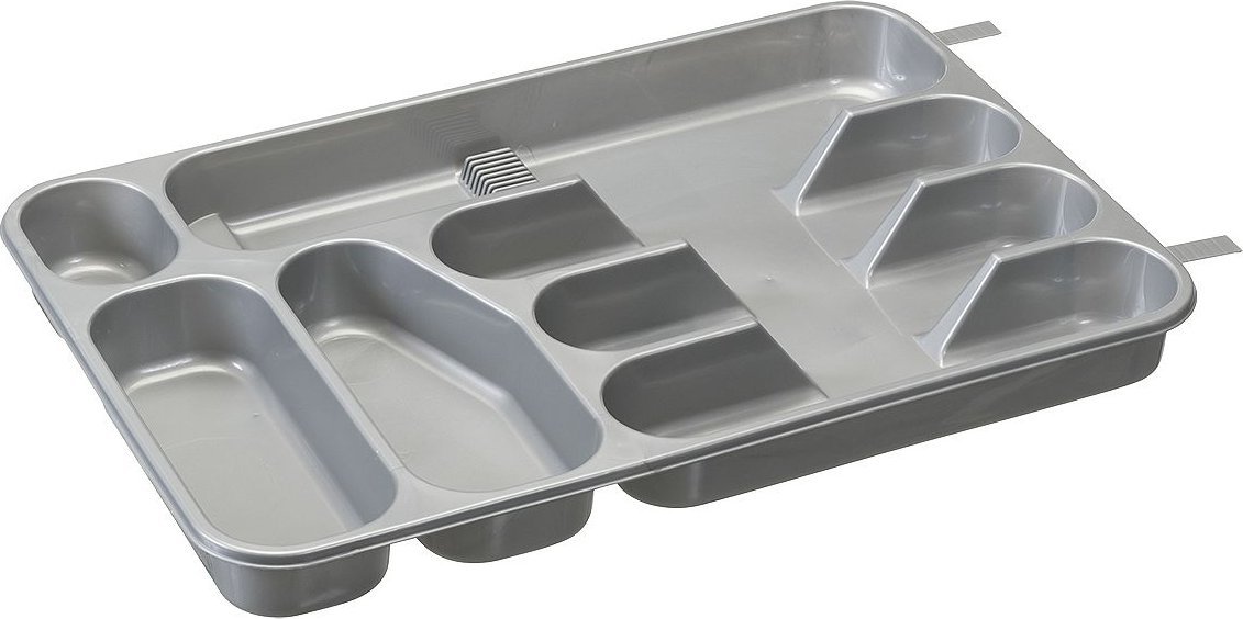 Plast Team PLAST TEAM - Wkład do szuflady - 7 komorowy - srebrny