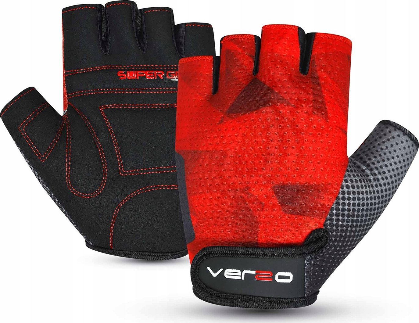 Rękawiczki rower Verso SB-01-2420-JJ czarno-czerwone L