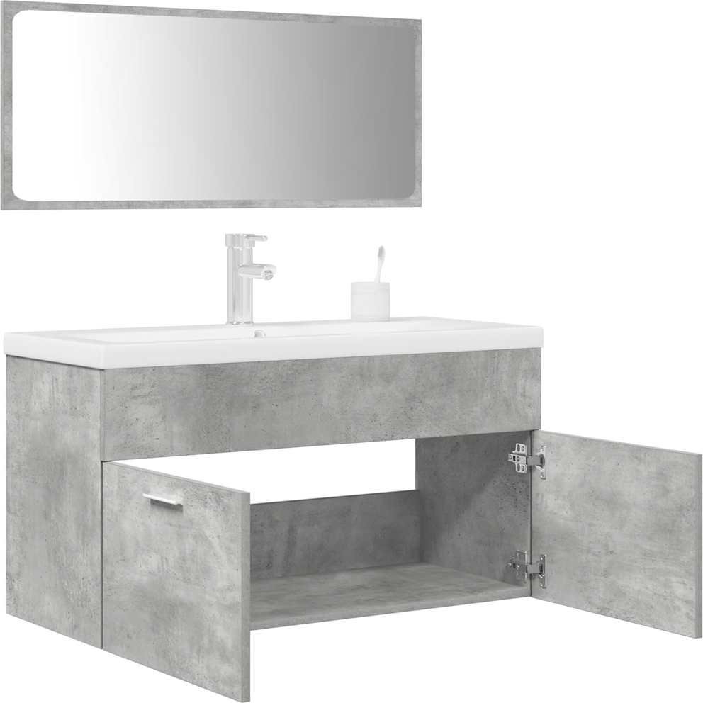 vidaXL 3-cz. zestaw mebli łazienkowych, szarość betonu