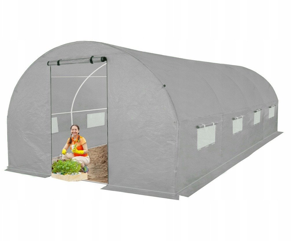 Tunel foliowy szklarnia 3x6m szary stelaż 25 mm 18m2