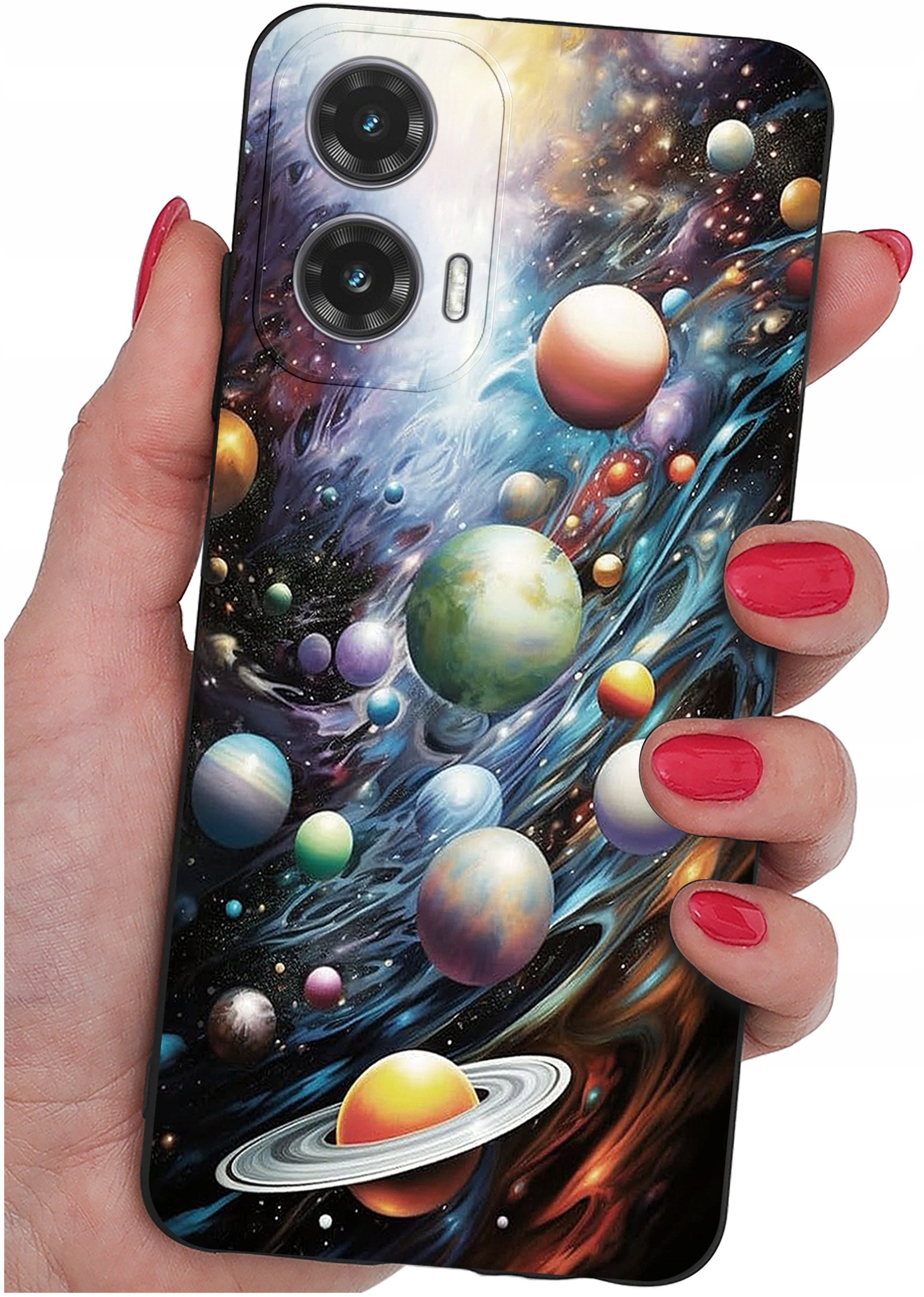 krainaGSM Etui do Motorola Moto G35 5G wzory | SILIKONOWE MATT CASE + SZKŁO 9H