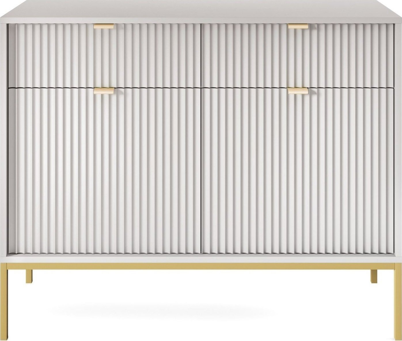 Intesi Komoda Delicious ryflowana szara złote nogi