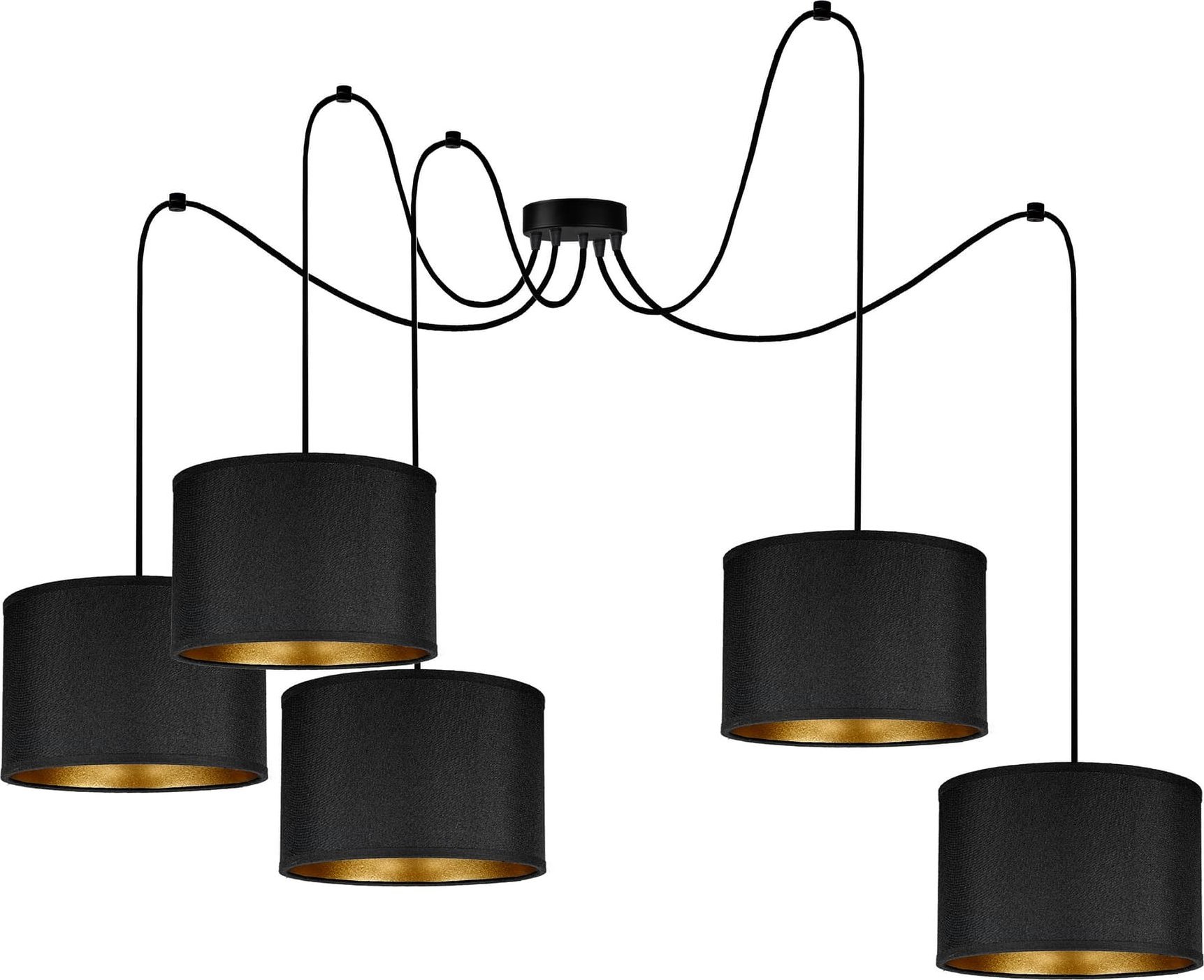 Lampa wisząca Orno KYLO 5P E27, lampa wisząca, max. 5x60W, czarna