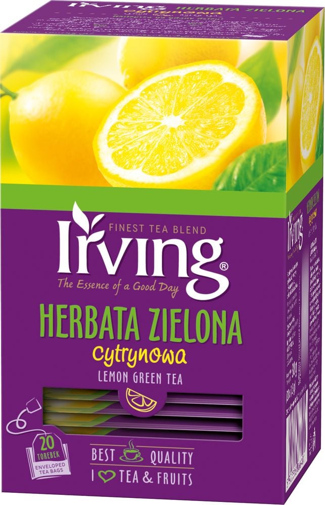 Irving HERBATA ZIELONA CYTRYNOWA 20 KOP. IRVING ( 1,5 G X 20 TOREBEK) 970376